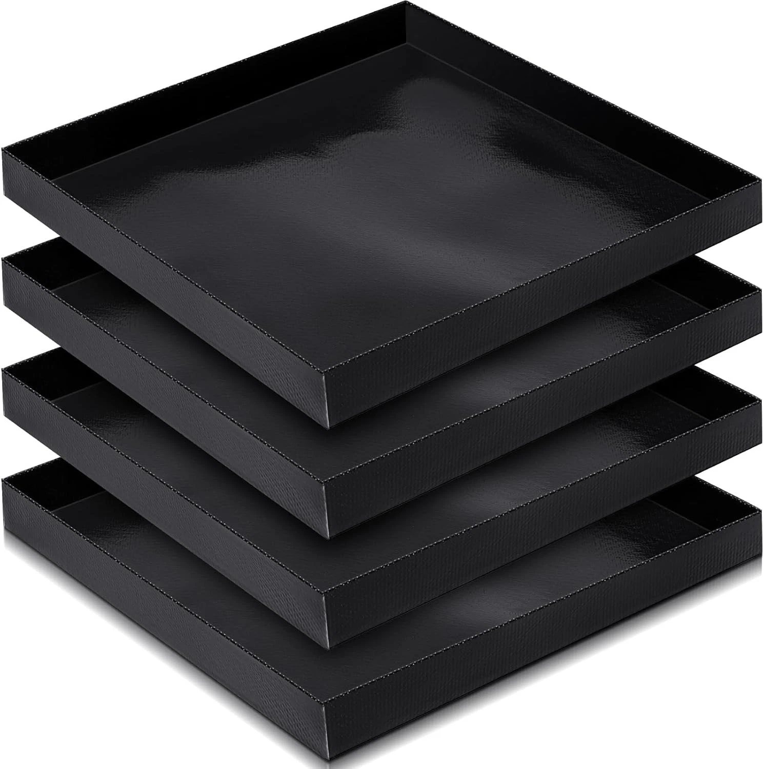4 Pcs 11 x 11 x 1 Inch Non-stick Ptfe Oven Trays Reusable Solid Baking Basket