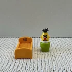 Vintage Fisher Price Little People Sesame Street Burt Figure & Ernie’s Bed