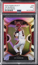 2020 PANINI SELECT SILVER PRIZM #46 JOE BURROW ROOKIE RC PSA 9