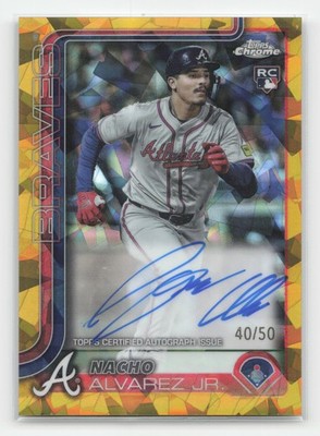 Nacho Alvarez Jr. 2025 Topps Chrome Sapphire #RA-NA Rookie Gold Auto #/50