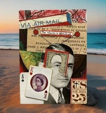 Abstract Original Mixed Media Surrealism Mini Queen Stamp Art ACEO artplanet9