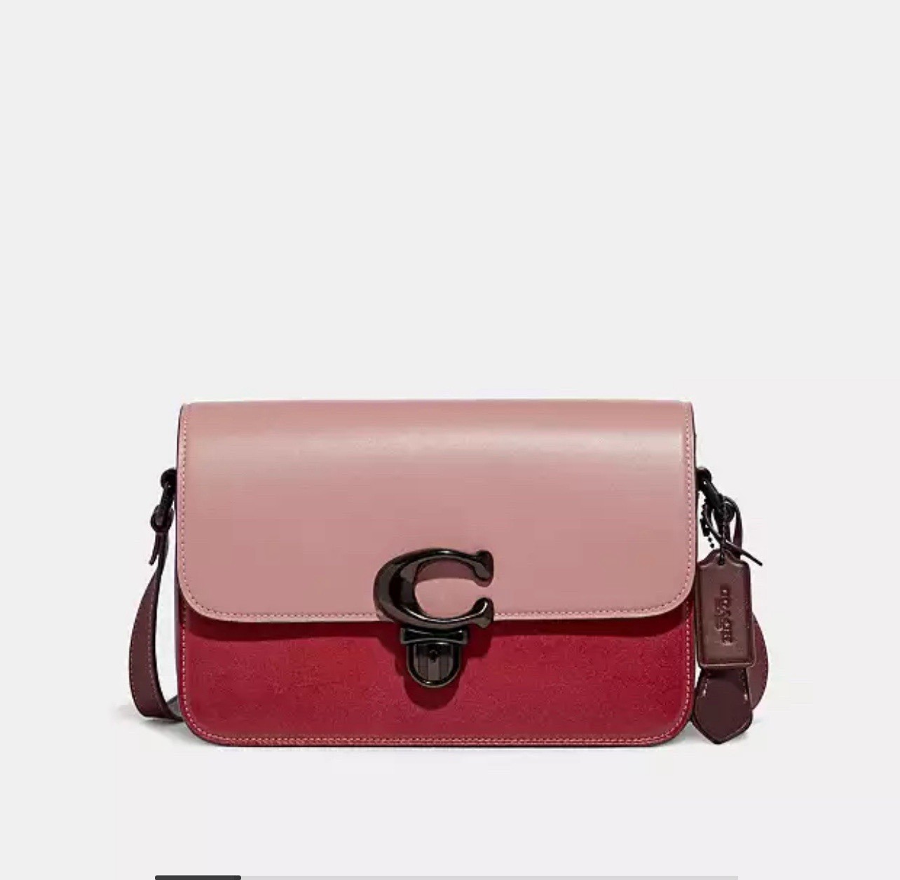 Bolso de Hombro Coach Studio en Bloques de Color Cuero Curtido C6638 Rosa Multi