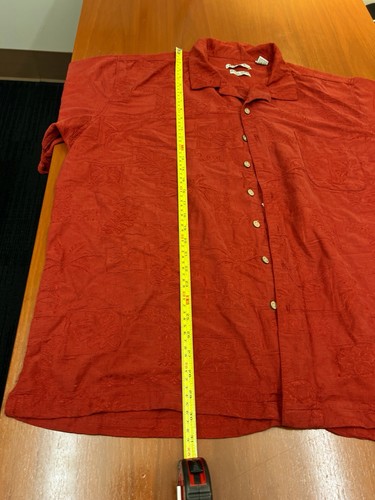 Batik Bay Hawaiian Shirt Button Up Short Sleeve 100% Silk Men's Size 3XLT Red - Picture 12 of 16