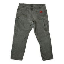 Vintage Dickies Green Carpenter Canvas Pants Size 40x30 Work Wear Stained Grunge