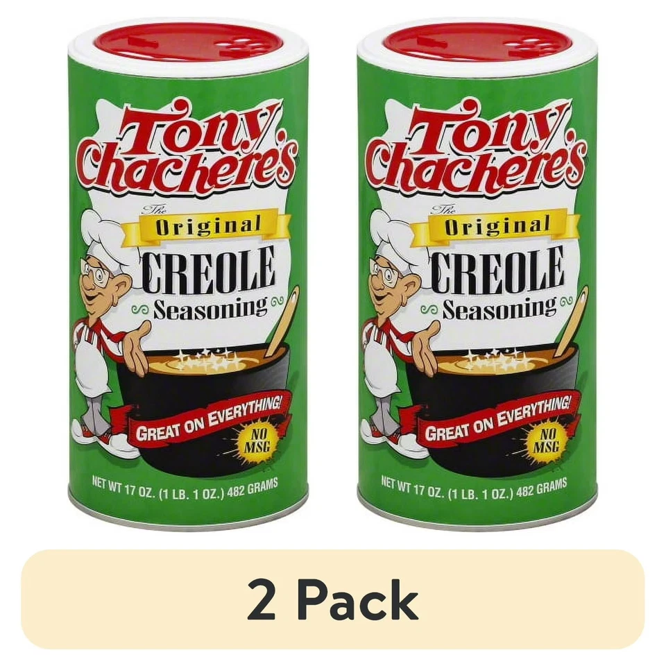 (2 pack) Tony Chachere's Cajun Creole Original Seasoning 17 oz Nut Free No MSG