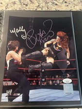 Wwe Lita Dual Signed Molly Holly Orignal Racing Reflections Wrestling Autograph