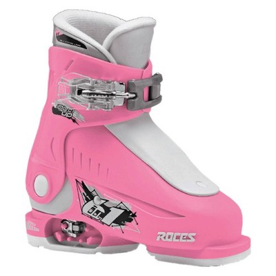Roces Idea Up Kinder Kleinkinder Skistiefel Pink-Weiß Rosa Größenverstellbar