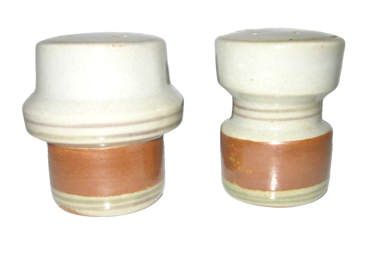 Iron Mountain Stoneware Whispering Pines Tall 5 & 8 Hole Salt & Pepper Shaker