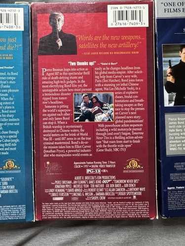 James Bond 007 3 VHS tape set - Goldeneye, Tomorrow Never Dies, Die another Day - Picture 7 of 10