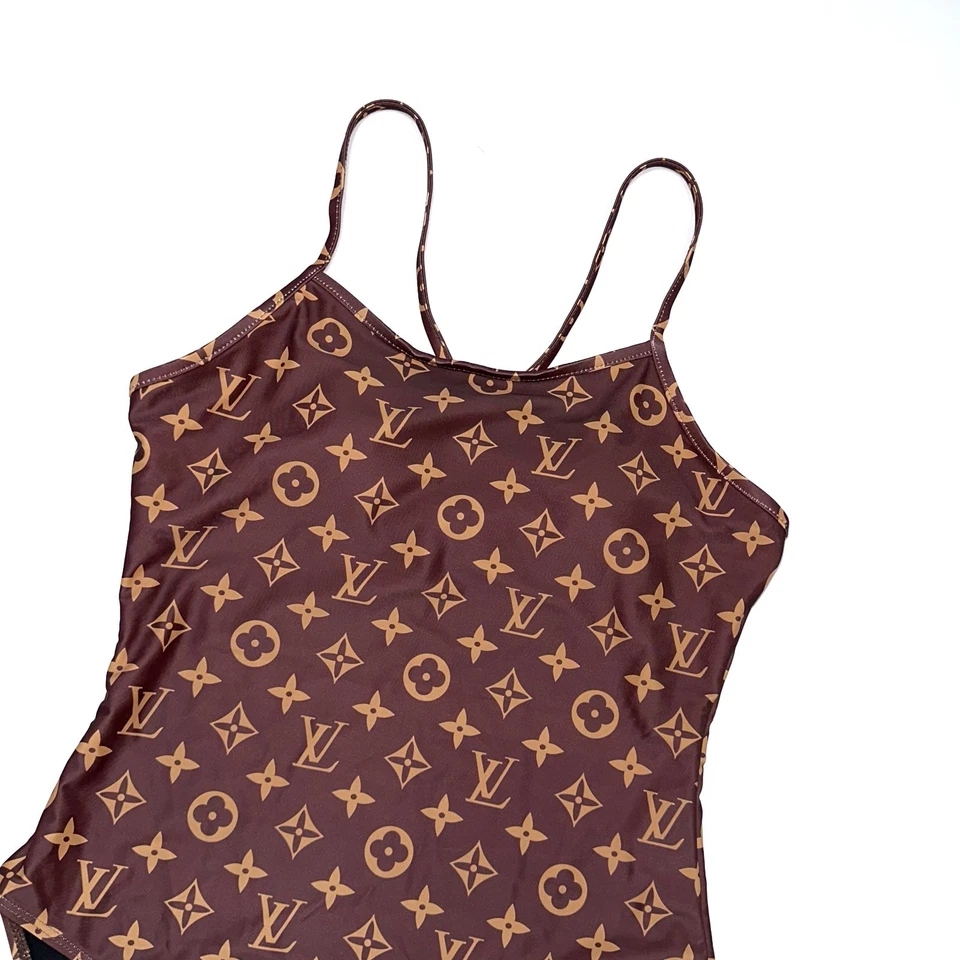 NUEVO Louis Vuitton Monograma LV Una Pieza Traje de Baño Body Leotardo Talla S FR 36 Foto 4 de 4