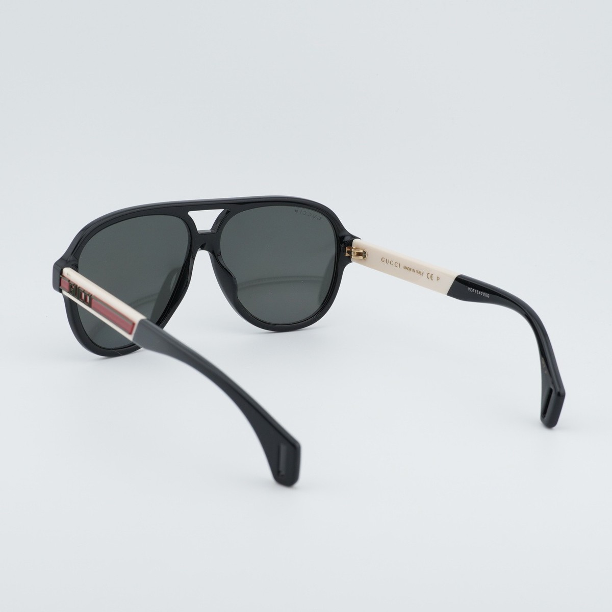 Gucci Women Sunglasses Black White Grey Pilot GG0463S 002 NEW AUTHENTIC GUCCI GG0463S 002 Black/Grey 58-13-150 Sunglasses New  main image 2
