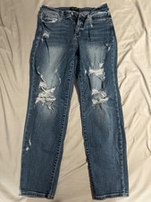 Judy Blue Womens Boyfriend Fit High Rise Medi...