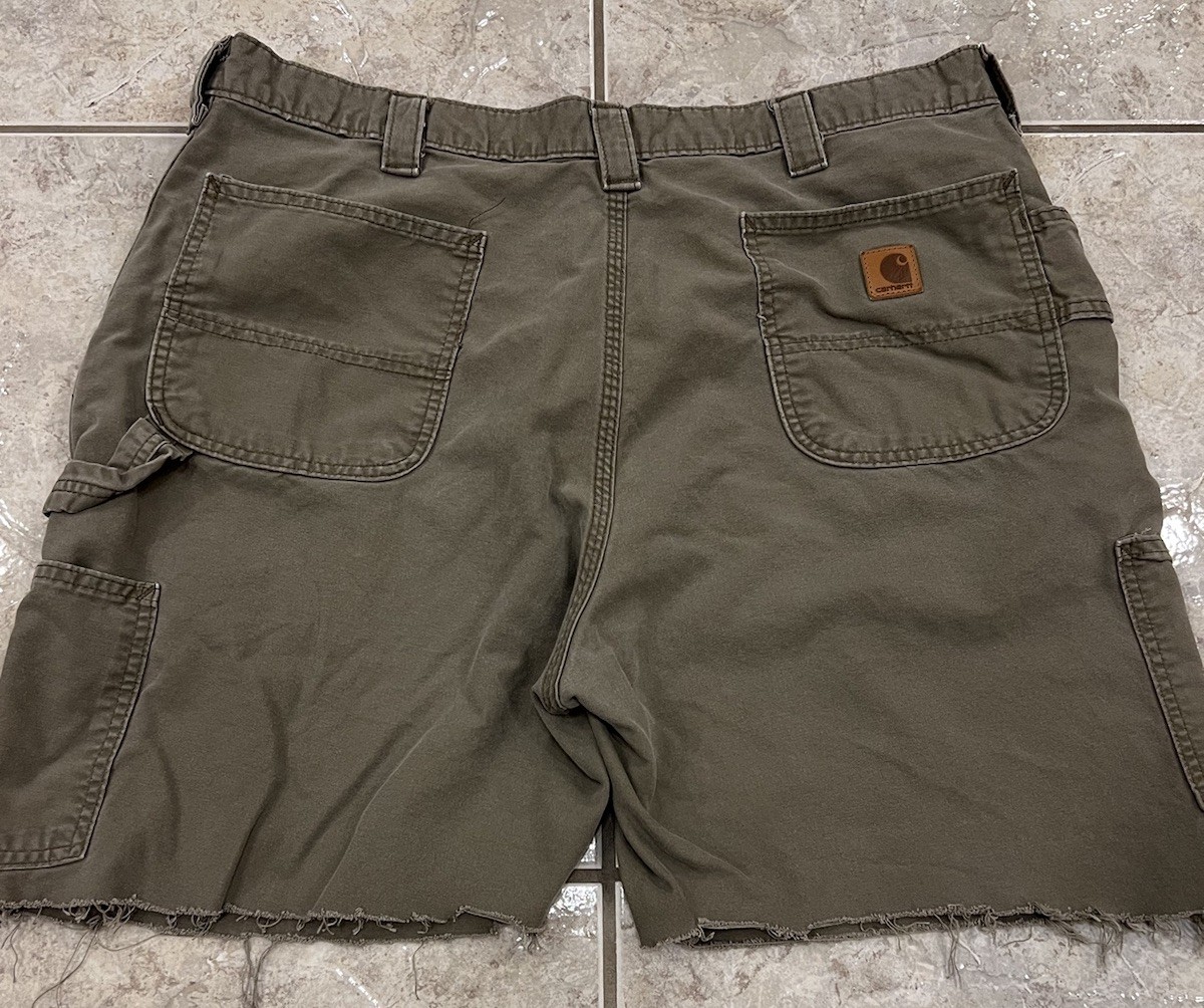 VTG Mens 40 Carhartt Distressed Cut off Shorts B151 LBR 7" Loose Original Canvas