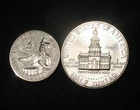 1976-S  40% Silver Washington Bicentennial Quarter & Kennedy Half Dollar Gem BU