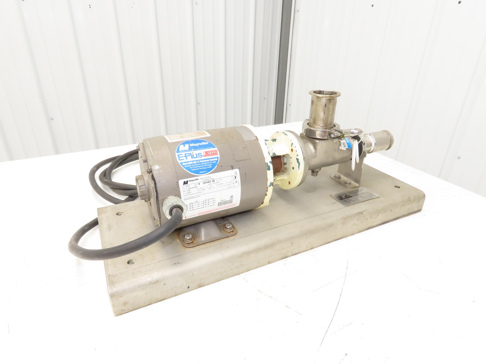 Moyno B4015BSSQ3SAA Sanitary Metering Pump Progressive Cavity .5Hp 3PH 300psi