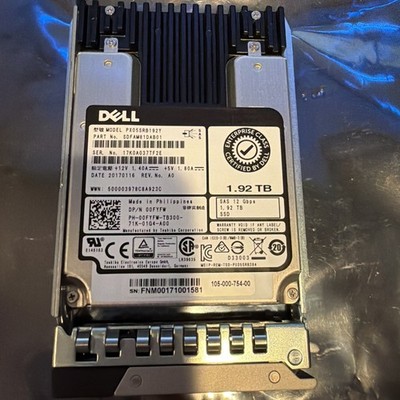 0FYFW DELL 1.92TB SAS 2.5'' 12Gb/s Read Intensive SSD Solid State Drive w/ Tray