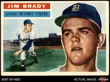 1956 Topps #126 Jim Brady Grey Back Tigers COMMON VARIATION 5 - EX