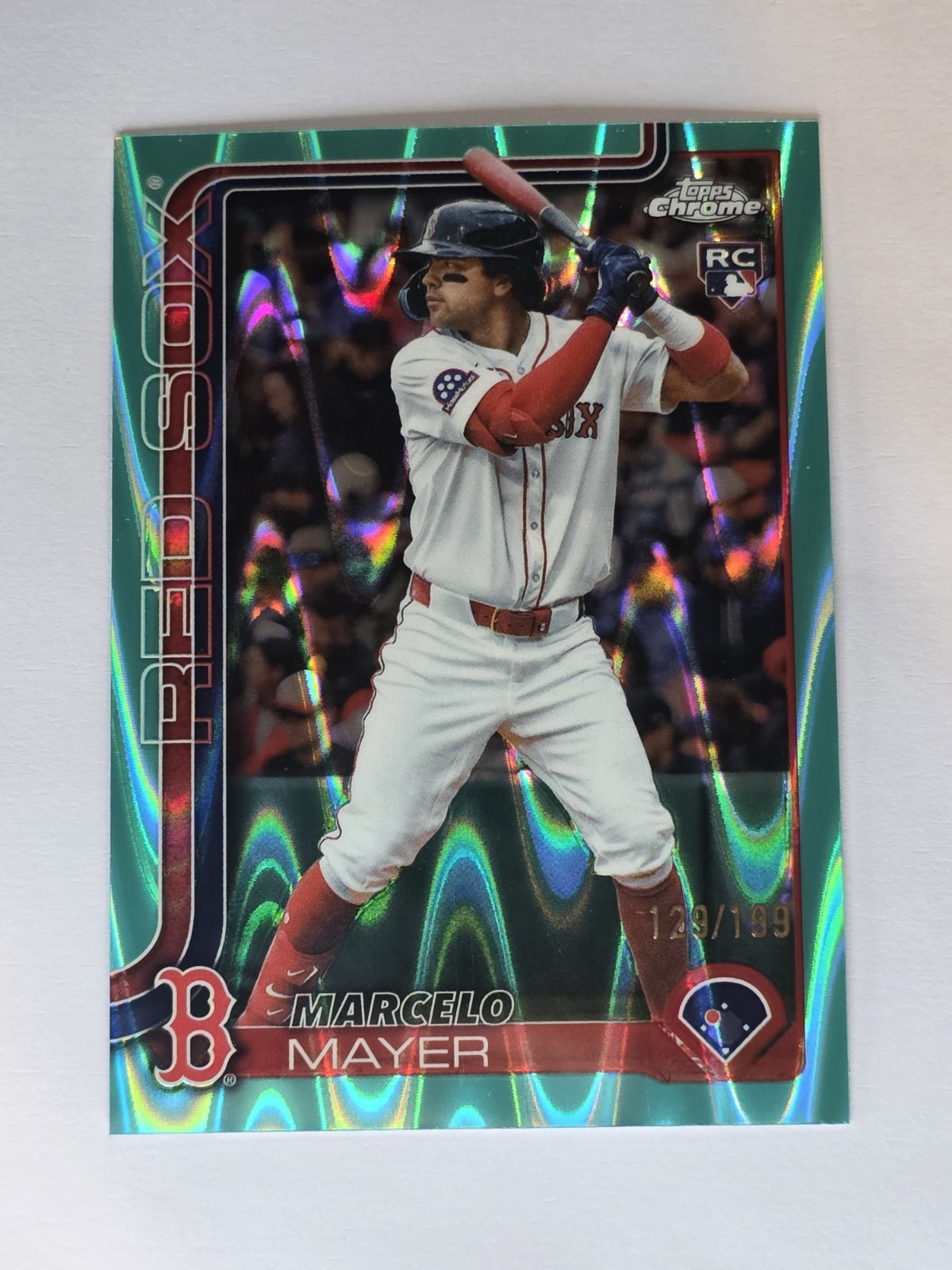 2025 Topps Chrome Update - Marcelo Mayer #USC9 Aqua RayWave Refractor /199 (RC)