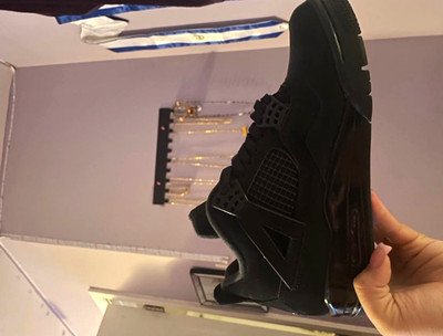 Jordan Air Jordan 4 Retro Black Cat Men's Black Mid Top Lace-Up Sneakers