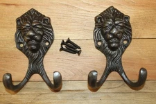 2-LION DOUBLE WALL  HOOKS,Wardrobe Hooks,Furniture Restoration,Victorian Decor