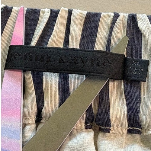 Abito midi estivo Jenni Kayne Seersucker in misto seta a righe inchiostro taglia XL - Foto 4 di 9
