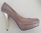 CANDIES Gold Metallic Platform HEELS Sz 10 5" NEW Party Shoes — photo 1