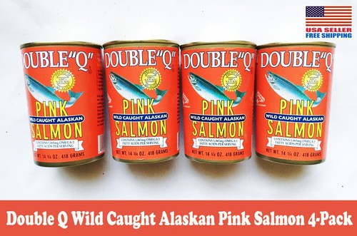 Double Q Wild Caught Alaskan Pink Salmon 4-Can Pack EXP 2028 FREE SHIPPING