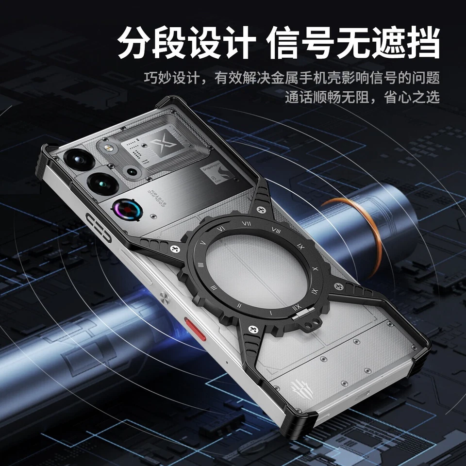 Capa estojo suporte alumínio metal para ZTE nubia RedMagic 10s Pro+, formato X - Imagem 4 de 4