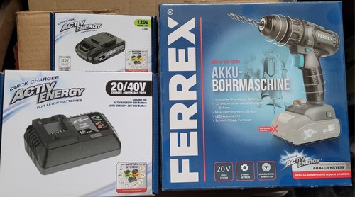 Aldi Ferrex 13mm Bohrfutter Akkuschrauber neu mit Akku und Ladegerät