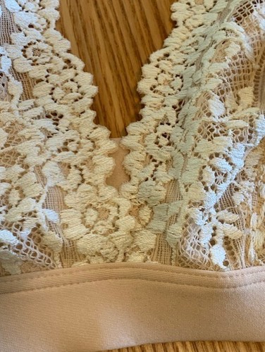 Beige/Nude Bra with White Lace, Women's size 36 - Picture 9 of 14