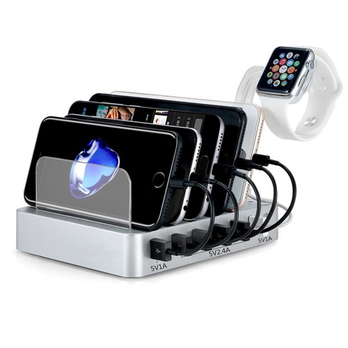 Multi-port USB Charger with Watch Stand 6-port Multi-function Digital Tablet - Photo 11/11