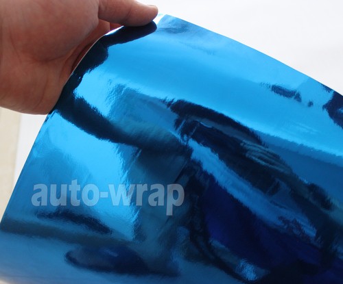Entire Car Wrap Glossy Mirror Chrome Blue Vinyl Sticker 50FT x 5FT - Stretchable - Foto 3 di 6