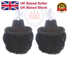Black Silk Shoulder Epaulettes with Fringe Marching Band Epaulette Board