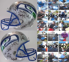 SEATTLE SEAHAWKS,LEGENDS,SIGNED,AUTOGRAPHED,FULL SIZE FOOTBALL HELMET,COA,PROOF.