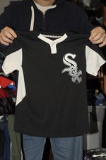 Chicago White Sox 100 polyester henley collar baseball jersey Youth Large 27