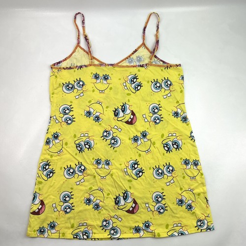 Sponge Bob SquarePants All Over Smiley Face Sleeveless Pajama Top Youth XL - Picture 5 of 6