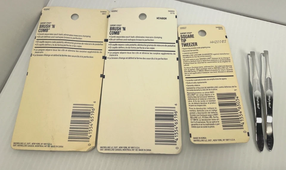MAYBELLINE Expert Eyes (2) Cepillo N Peine Cepillo para Cejas + (3) Pinzas Punta Cuadrada ** Foto 2 de 4