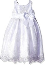 NWT 65 JAYNE COPELAND LITTLE FLOWER GIRL EMBROIDERED SPACIAL OCCASION DRESS-WHI