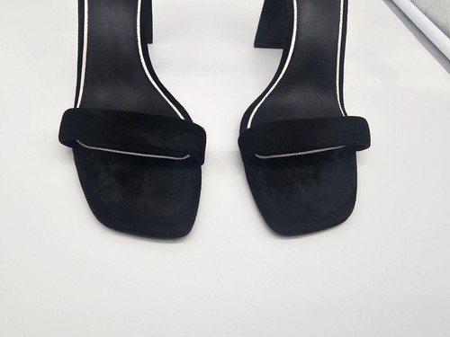 RAG & BONE Ellis Black Suede Leather Open Toe Ankle Strap Heeled Sandals sz 40 - Picture 6 of 13