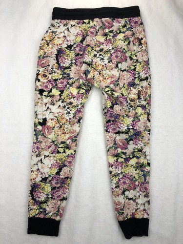 Full Tilt Jogger Pants Girls Medium Floral Stretchy Drawstring Lounge Pockets - Picture 4 of 9