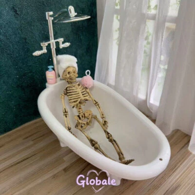 1Set Miniatur Puppenhaus Skelett Badewanne Maßstab 1:12 Badezimmer Set Deko - Bild 1 von 4