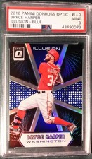2016 PANINI DONRUSS OPTIC ILLUSION BLUE BRYCE HARPER CARD #I-2 PSA9 #D 28/149