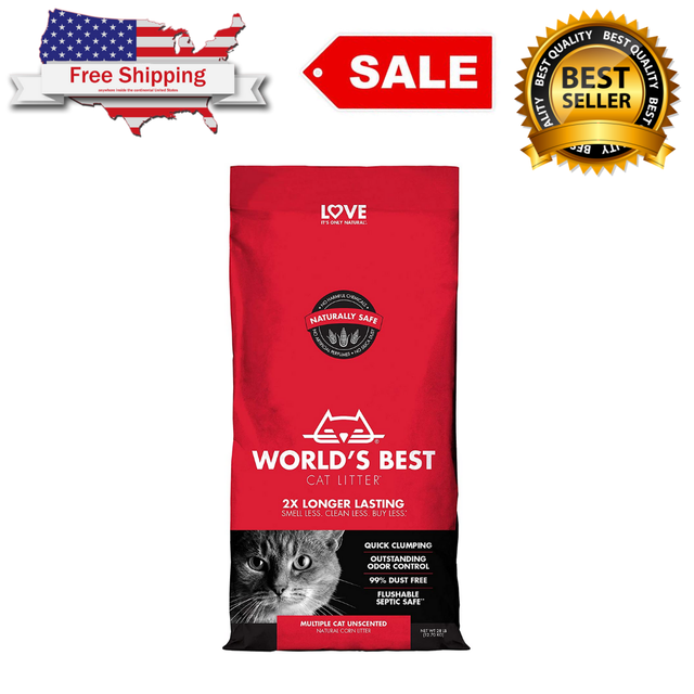 World's Best Cat Litter, Clumping Litter Formula for Multiple Cats, 28