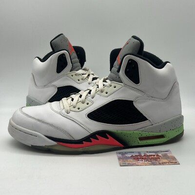 Nike Air Jordan 5 V Retro White Poison Green Men\'s Size 8 136027-115 Jordan 5 Retro Poison Green Men main image 2