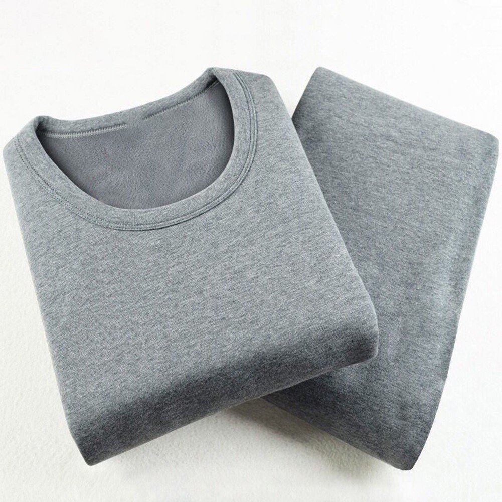 Men's Autumn Clothes  Long Sleeved Trousers Solid Color Thermal Underwear Suit