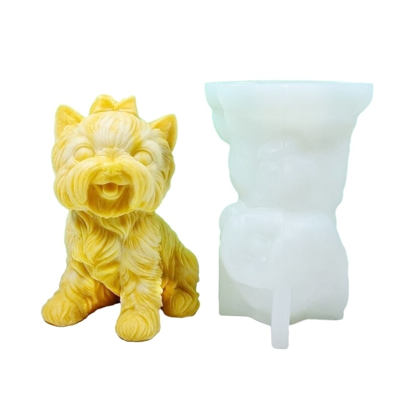 Gypsum Dog Ornament Aromatherapy Epoxy Resin Mould for Desktop Decor  