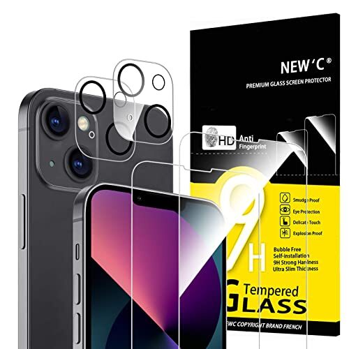NEW'C 4 Pezzi, 2 x Pellicola Vetro Temperato per iPhone 13 Mini e 2 x (z6y)