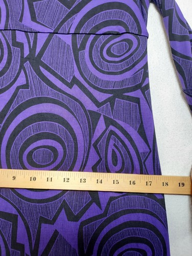 Vestido de seda Diane von Furstenberg talla XS púrpura mini túnica geométrica Laetitia DVF - Imagen 7 de 15