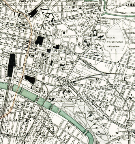 Glasgow City Map from 1908 (Ward, Lock & Co.) Vintage Print Poster - Picture 2 of 3