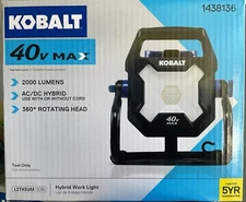 Kobalt 40-volt Max 2000-Lumen LED Battery-operated Rechargeable Portable Work 